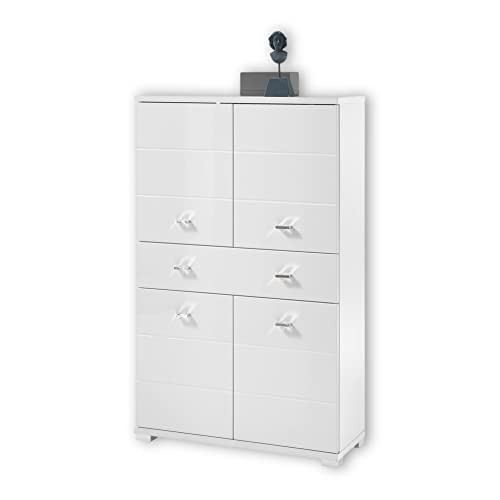 POOL Mobiletto alto per bagno in Bianco - Mobiletto moderno per bagno Armadio per bagno con tanto spazio - 76 x 123 x 31 cm von Stella Trading