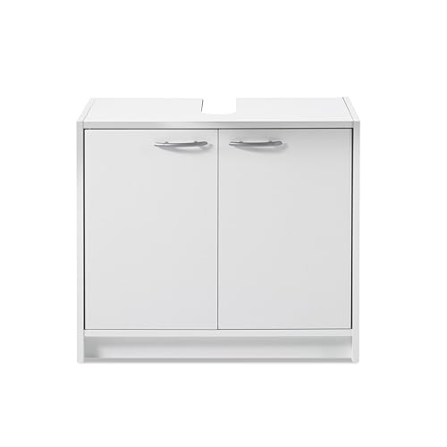 SMASH Badezimmer Waschbeckenunterschrank in Weiß matt - Schlichter Bad Unterschrank Badezimmerschrank mit viel Stauraum - 63 x 55 x 29 cm (B/H/T) von Stella Trading