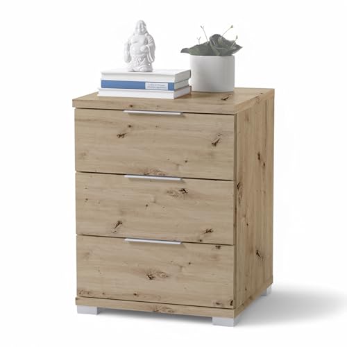 SMILLA Nachttisch in Artisan Eiche Optik - Moderner Nachtschrank mit Schubladen und viel Stauraum - 46 x 61 x 42 cm (B/H/T) von Stella Trading