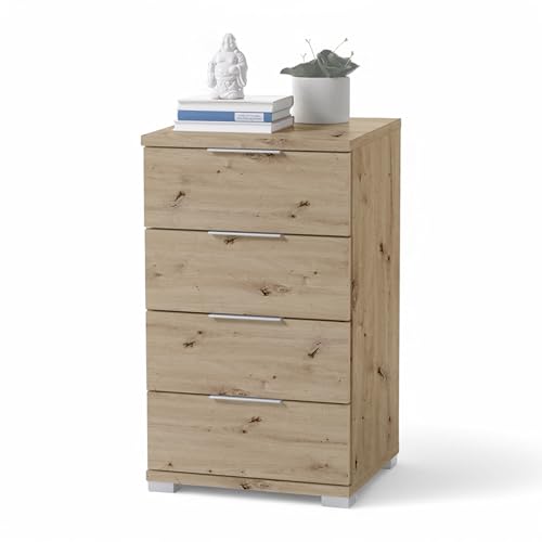 SMILLA Nachttisch in Artisan Eiche Optik - Moderner Nachtschrank mit Schubladen und viel Stauraum - 46 x 79 x 42 cm (B/H/T) von Stella Trading