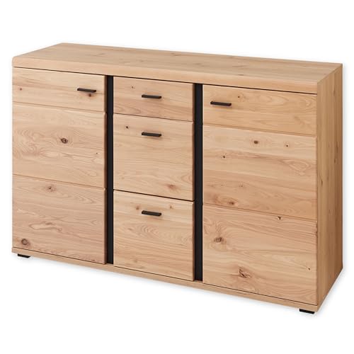 SONOS Kommode mit Schubladen in Altesche massiv, Old Artisan Oak Optik FSC-Zertifiziert - Moderne Kommode mit viel Stauraum - 134 x 86 x 42 cm (B/H/T) von Stella Trading