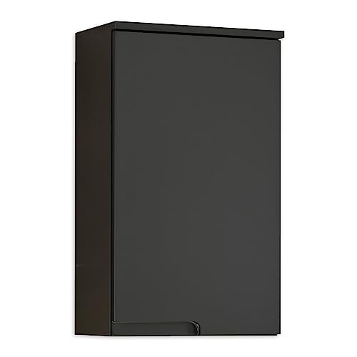 SPICE Badezimmer Hängeschrank in Schwarz matt - Badezimmerschrank Bad Schrank mit viel Stauraum - 40 x 66,5 x 23 cm (B/H/T) von Stella Trading