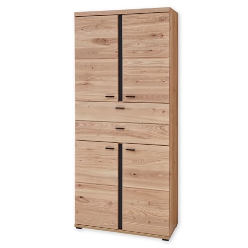 Stella Trading Aktenschrank in Altesche massiv, Old Artisan Oak Optik FSC-Zertifiziert - Moderner Büroschrank mit 4 Türen - 90 x 203 x 38 cm (B/H/T) von Stella Trading