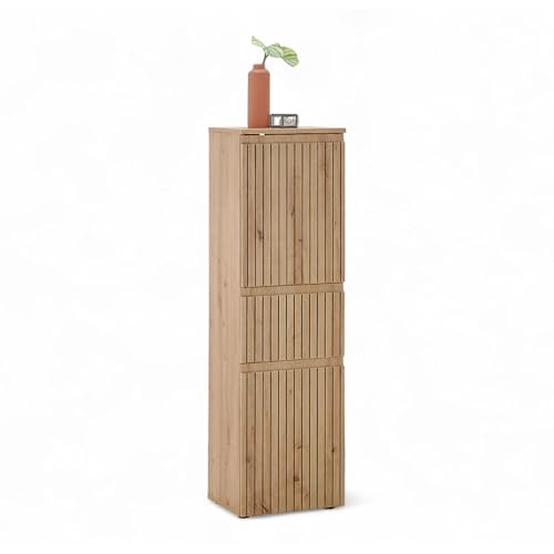 Stella Trading Austin Badezimmer Kommode in Artisan Eiche Optik, Wildeiche Optik Optik FSC-Zertifiziert - Badezimmerschrank Bad Schrank mit viel Stauraum - 40 x 136 x 31 cm (B/H/T) von Stella Trading