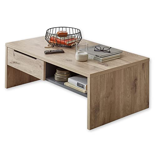 Stella Trading BELLANO Couchtisch in Viking Eiche Optik, Graphit - Moderner Sofatisch mit Schubladen und Ablage für Ihren Wohnbereich - 110 x 40 x 65 cm (B/H/T) Stella Trading BELLANO Couchtisch in Viking Eiche Optik, Graphit - Moderner Sofatisch mit Schubladen und Ablage für Ihren Wohnbereich - 110 x 40 x 65 cm (B/H/T) von Stella Trading