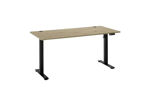 Stella Trading Ben 3 Schreibtisch höhenverstellbar elektrisch, Eiche Artisan NB - Verstellbarer Bürotisch mit 3 Memory Tasten und digitaler Anzeige - 160 x 74-117 x 77 cm (B/H/T) von Stella Trading