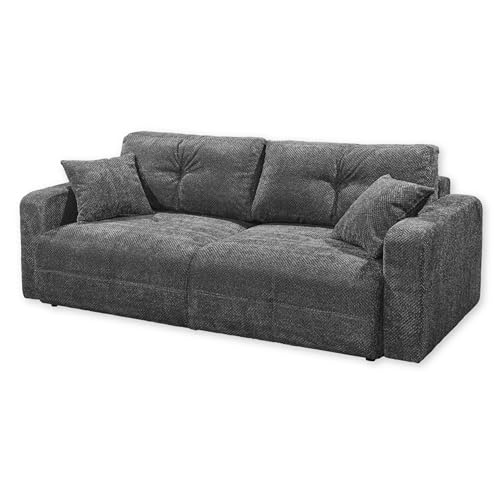 Stella Trading Bullet Bequemes Schlafsofa mit Bettkasten, Stoffbezug Anthrazit-Klappbares Sofa mit Schlaffunktion, Holzwerkstoff, 235 x 88 x 120 cm von Stella Trading