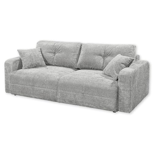 BULLET Bequemes Schlafsofa mit Bettkasten, Stoffbezug Silber - Klappbares Sofa mit Schlaffunktion - 235 x 88 x 120 cm (B/H/T) von Stella Trading