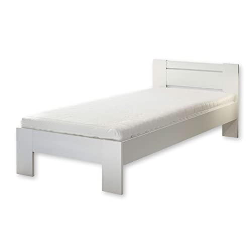 CANNES Futonbett 90 x 200 cm - Minimalistisches Jugendzimmer Bett in Weiß - 95 x 71 x 204 cm (B/H/T) CANNES Futonbett 90 x 200 cm - Minimalistisches Jugendzimmer Bett in Weiß - 95 x 71 x 204 cm (B/H/T) von Stella Trading