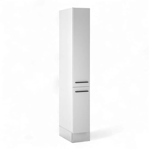 Stella Trading Denver Apothekerschrank Küche in Weiß - Geräumiger Küchenschrank mit viel Stauraum - 30 x 211 x 57 cm (B/H/T) von Stella Trading