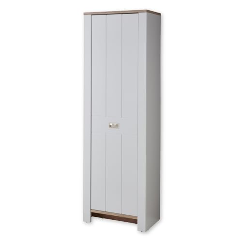 Stella Trading Dijon Garderobenschrank in Ashgrey, Viking Oak Optik - Moderner Flurgarderoben Schrank mit viel Stauraum - 65 x 201 x 38 cm (B/H/T) von Stella Trading