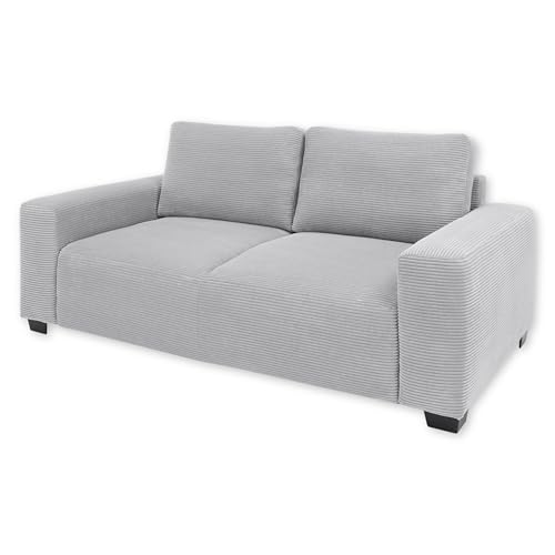 Stella Trading ELBA Big Sofa in Cord-Optik, Dove - Bequeme Wohnzimmer 2-Sitzer Couch - 214 x 93 х 113 cm (B/H/T) von Stella Trading