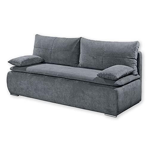 Stella Trading JANA Bequemes Schlafsofa mit Bettkasten, Stoffbezug Anthrazit - Klappbares Sofa mit Schlaffunktion & Komforthöhe - 208 x 102 x 95 cm (B/H/T) von Stella Trading