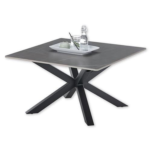 JANIN Couchtisch quadratisch, Grau - Moderner Wohnzimmertisch mit Keramikplatte und Metallgestell - 80 x 45 x 80 cm (B/H/T) JANIN Couchtisch quadratisch, Grau - Moderner Wohnzimmertisch mit Keramikplatte und Metallgestell - 80 x 45 x 80 cm (B/H/T) von Stella Trading