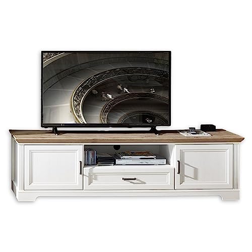 Stella Trading TV-Lowboard in Pinie hell, Artisan Eiche Optik - TV Schrank mit Schublade und viel Stauraum für Ihr Wohnzimmer im Landhausstil - 193 x 54 x 51 cm (B/H/T) von Stella Trading