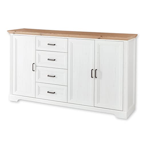 JASMIN Sideboard in Pinie hell, Artisan Eiche Optik - Kommode im Landhausstil mit Schubladen und viel Stauraum - 182 x 102 x 41 cm (B/H/T) von Stella Trading