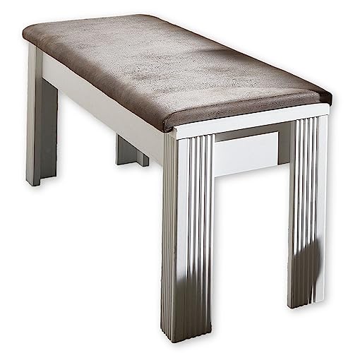 JASMIN Sitzbank in Pinie hell - Esszimmerbank in Leder-Optik für Ihren Wohn- & Essbereich im Landhausstil - 126 x 48 x 41 cm (B/H/T) von Stella Trading