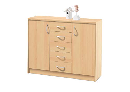 Stella Trading Kommode Schrank in Buche Nachbildung, BxHxT 109x86x35 cm von Stella Trading