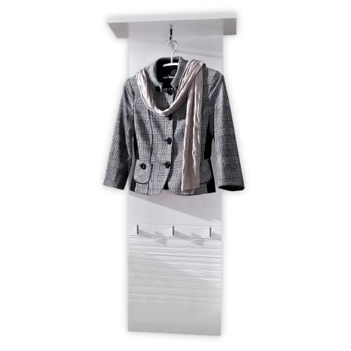 Stella Trading LIFE Garderobenleiste, weiss hochglanz - Moderne Hutablage & zuverlässige Wandhaken für Jacken & Taschen - 50 x 150 x 29 cm (B/H/T) von Stella Trading