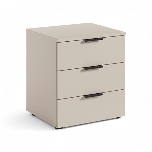 Stella Trading LINZ Nachttisch in Kaschmir - Moderner Nachtschrank mit Schubladen für Ihr Schlafzimmer - 45 x 50 x 40 cm (B/H/T) von Stella Trading