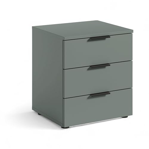 Stella Trading LINZ Nachttisch in Salbei - Moderner Nachtschrank mit Schubladen für Ihr Schlafzimmer - 45 x 50 x 40 cm (B/H/T) von Stella Trading