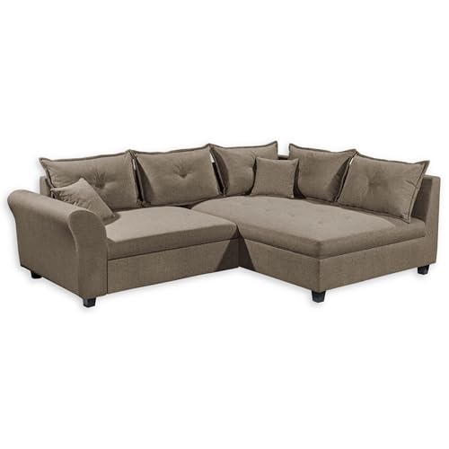 LIZ Ecksofa mit Schlaffunktion in Espresso - Modernes Schlafsofa in L-Form für Ihr Wohnzimmer - 252 x 87 x 175 cm (B/H/T) von Stella Trading