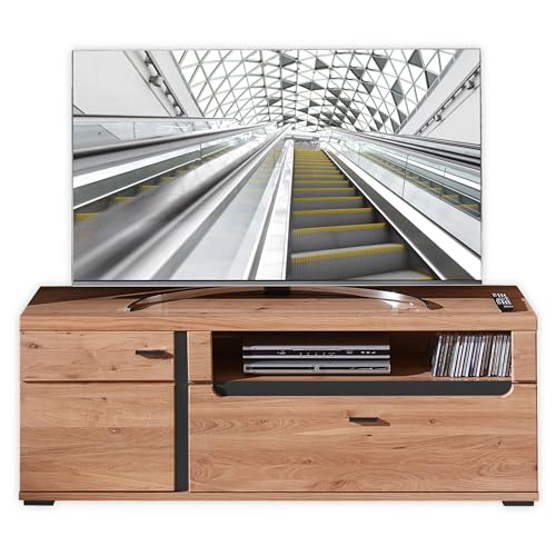 TV-Lowboard in Altesche massiv, Old Artisan Oak Optik FSC-zertifiziert - Moderner TV Schrank mit viel Stauraum für Ihr Wohnzimmer - 150 x 55 x 42 cm (B/H/T) von Stella Trading
