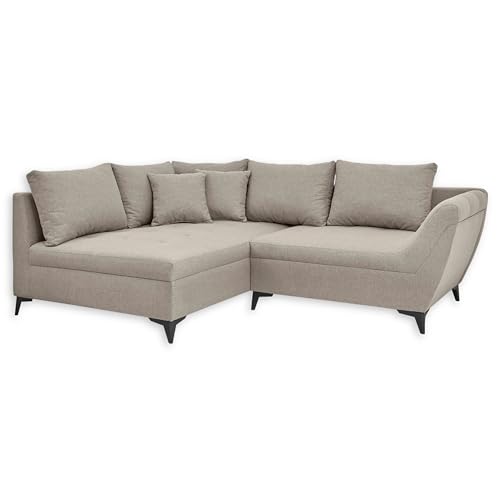 Stella Trading Mostar Ecksofa, Stoffbezug Sand-Moderne Eckcouch für Ihr Wohnzimmer, Holzwerkstoff, 251 x 90 x 173 cm von Stella Trading