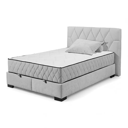 Stella Trading NAGOL B Boxbett 140x200, Silber - Bequemes Bett mit Bettkasten und Premium 9-Zonen-Federkern Wendematratze - 165 x 114 x 214 cm (B/H/T) Stella Trading NAGOL B Boxbett 140x200, Silber - Bequemes Bett mit Bettkasten und Premium 9-Zonen-Federkern Wendematratze - 165 x 114 x 214 cm (B/H/T) von Stella Trading