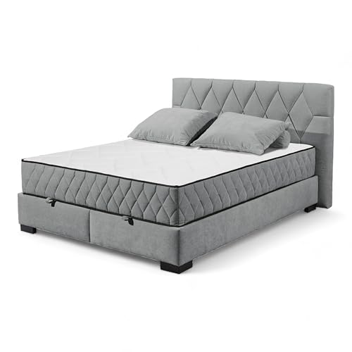 NAGOL B Boxbett 160x200, Anthrazit - Bequemes Doppelbett mit Bettkasten und Premium 9-Zonen-Federkern Wendematratze - 185 x 114 x 214 cm (B/H/T) NAGOL B Boxbett 160x200, Anthrazit - Bequemes Doppelbett mit Bettkasten und Premium 9-Zonen-Federkern Wendematratze - 185 x 114 x 214 cm (B/H/T) von Stella Trading
