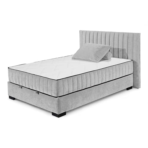 Stella Trading NAGOL C Boxbett 140x200, Silber - Bequemes Bett mit Bettkasten und Premium 9-Zonen-Federkern Wendematratze - 165 x 114 x 214 cm (B/H/T) Stella Trading NAGOL C Boxbett 140x200, Silber - Bequemes Bett mit Bettkasten und Premium 9-Zonen-Federkern Wendematratze - 165 x 114 x 214 cm (B/H/T) von Stella Trading