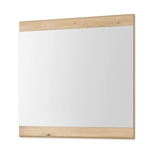 NOLA Wandspiegel in Artisan Eiche Optik - Vielseitig einsetzbarer Spiegel für Flur & Garderobe - 80 x 75 x 2 cm (B/H/T) von Stella Trading