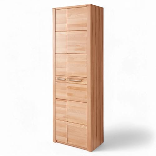 Stella Trading Nature ONE Garderobenschrank in Kernbuche Teil-massiv FSC-Zertifiziert - Flurgarderoben Schrank mit viel Stauraum - 65 x 201 x 40 cm (B/H/T) von Stella Trading