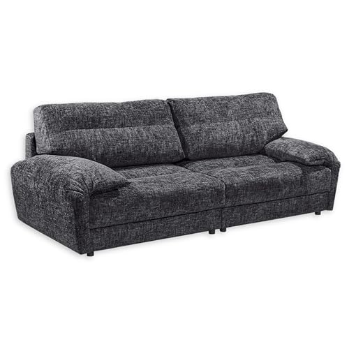 Stella Trading Princeton Big Sofa in Anthrazit-Bequeme Wohnzimmer 3-Sitzer Couch, Holzwerkstoff, 256 x 95 x 112 cm von Stella Trading