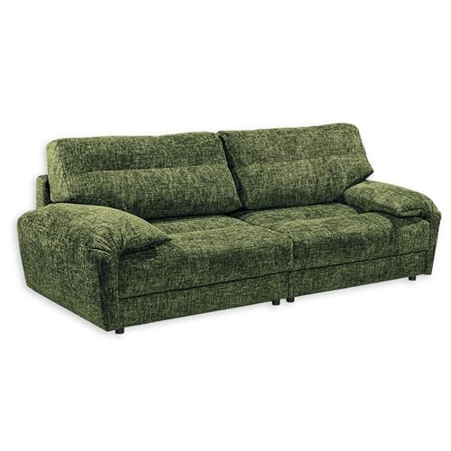 Stella Trading Princeton Big Sofa in Winter Moss - Bequeme Wohnzimmer 3-Sitzer Couch - 256 x 95 x 112 cm (B/H/T) von Stella Trading
