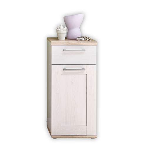 Stella Trading ROMANCE Badezimmer Kommode mit Schublade in Sibiu Lärche / San Remo Optik - Landhausstil Badezimmerschrank Bad Schrank mit viel Stauraum - 38 x 82 x 32 cm (B/H/T) von Stella Trading