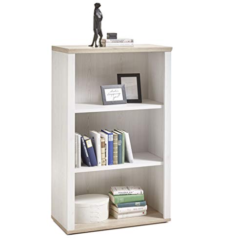 Stella Trading ROMANCE Regal in Sibiu Lärche Optik, San Remo - Modernes Bücherregal mit 3 offenen Fächern - Vielseitiges Büro Aktenregal Standregal mit viel Stauraum - 76 x 123 x 38 cm (B/H/T) von Stella Trading