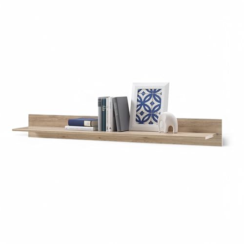 Stella Trading Romance Wandboard in Eiche San Remo Optik - Hochwertiges und vielseitig einsetzbares Wandregal - 143 x 17 x 24 cm (B/H/T) von Stella Trading