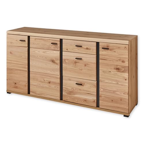 SONOS Sideboard mit Schubladen in Altesche massiv, Old Artisan Oak Optik FSC-Zertifiziert - Moderne Kommode mit viel Stauraum - 173 x 86 x 42 cm (B/H/T) von Stella Trading