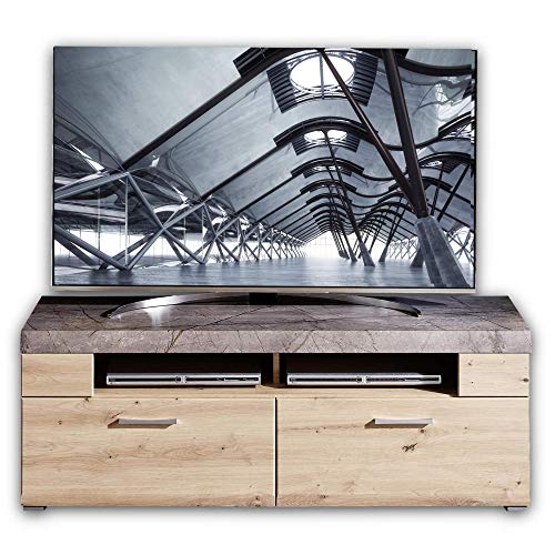 Stella Trading SPIDER PLUS TV-Board in Artisan-Eiche Optik, Caspio - Hochwertiges Low-Board für Ihr Wohnzimmer - 140 x 51 x 47 cm (B/H/T) von Stella Trading