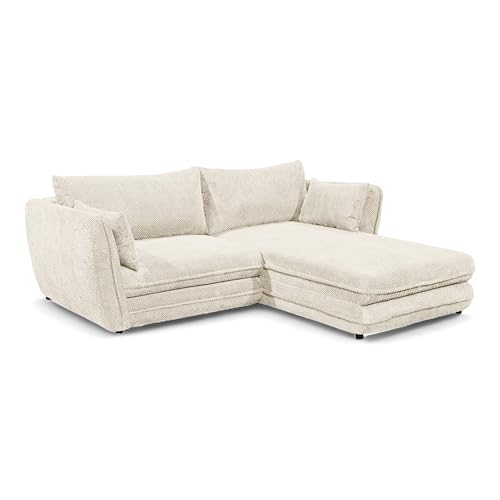 STANLEY Ecksofa mit Schlaffunktion in Ivory - Moderne Eckcouch mit Bettkasten für Ihr Wohnzimmer - 240 x 90 x 192 cm (B/H/T) STANLEY Ecksofa mit Schlaffunktion in Ivory - Moderne Eckcouch mit Bettkasten für Ihr Wohnzimmer - 240 x 90 x 192 cm (B/H/T) von Stella Trading