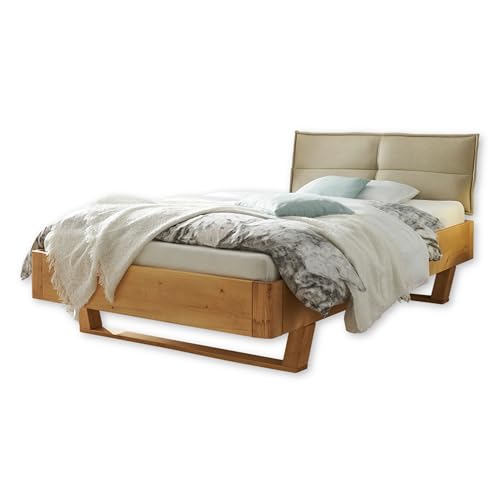 TJARK Modernes Massivholzbett 180x200, Fichte - Komfortables & hochwertiges Balkenbett mit gepolstertem Kopfteil - 186 x 89 x 219 cm (B/H/T) TJARK Modernes Massivholzbett 180x200, Fichte - Komfortables & hochwertiges Balkenbett mit gepolstertem Kopfteil - 186 x 89 x 219 cm (B/H/T) von Stella Trading