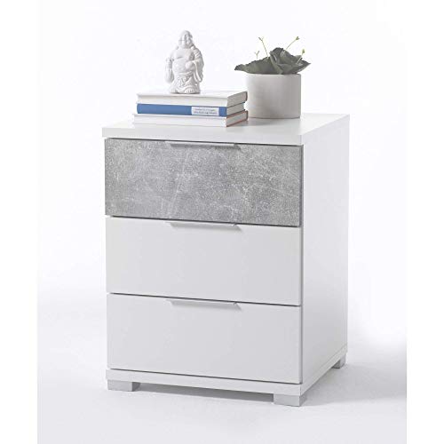Stella Trading Universal Nachttisch in Weiß Betonoptik - Moderner Nachtschrank mit drei Schubladen für Ihr Boxspringbett - 46 x 61 x 42 cm (B/H/T) Stella Trading Universal Nachttisch in Weiß Betonoptik - Moderner Nachtschrank mit drei Schubladen für Ihr Boxspringbett - 46 x 61 x 42 cm (B/H/T) von Stella Trading