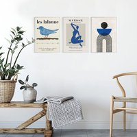 3Er-Set Drucke, Galerie Wandkunstdrucke, Matisse Cutout, Frau Druck, Mid Century Modern Print, Les Lalanne Print-S29 von StellaPosterPrint