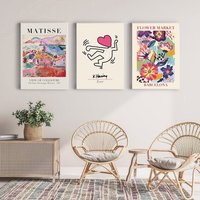 3Er Set Drucke, Matisse Print, Cutout, Blumenmarkt Poster, Von Drei Wandkunst, Galerie Wand Set Prints-S1 von StellaPosterPrint