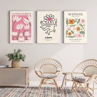 3Er Set Drucke, Matisse Print, Cutout, Blumenmarkt Poster, Von Drei Wandkunst, Galerie Wand Set Prints-S3 von StellaPosterPrint