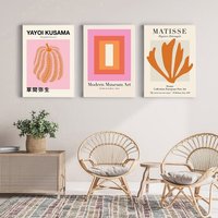 3Er Set Drucke , Matisse Print Yayoi Kusama Poster Color Block Art Gallery Wall Prints-S35 von StellaPosterPrint