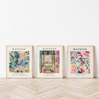 3Er Set Drucke , Matisse Wandkunst Matiise Poster Print Landschaft La Japonaise Gallery Wall Art Prints-S10 von StellaPosterPrint