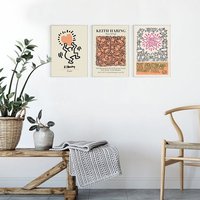 3Er Set Prints , Keith Haring Print Poster Wall Art Love Gallery Prints-S30 von StellaPosterPrint