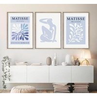 Baby Blue Matisse Print 3Er Set, Abstraktes Wandbild, Henri Ausstellungsposter, Cut Out Print, Gallery Wall Art Prints-S44 von StellaPosterPrint